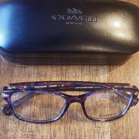 Coach HC6065 Eyeglasses – Confetti Purple, 51mm - Picture 1 of 4